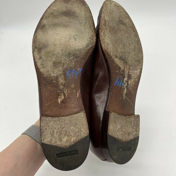 SALVATORE FERRAGAMO Brown Tassel Kiltie Loafer Slip on DRESS SHOES 7 1/2 D Italy - Picture 8 of 9